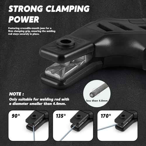 Welding Electrode Holder, 600 Amp Welding Stinger Rod Holder for Stick with Multi Angle 90¡Æ 135¡Æ 170¡Æ, Ergonomic Copper Heavy Duty Electrode Holder