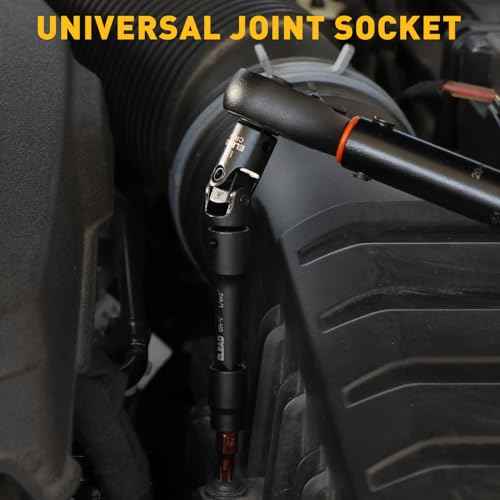 4-Piece 1/4" Drive Socket Extension Bar Set, 2, 4, 6 inch Professional Extension Set, 1/4 Inch Drive Universal Joint Socket, Premium Cr-V Steel Sockets Wrench Extender