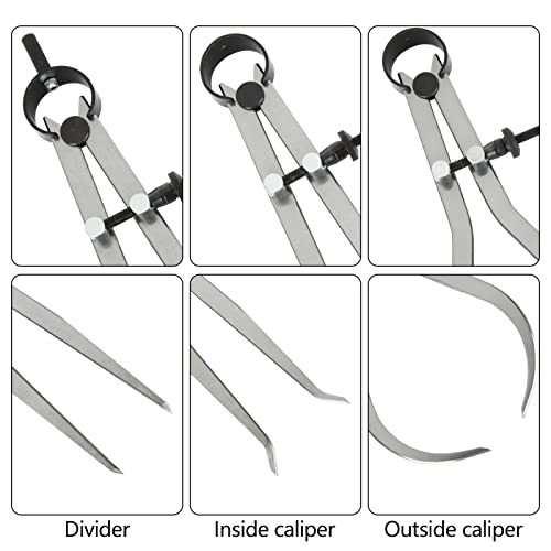 Acrux7 3Pcs 8 Inch Long Spring Caliper Set, Carbon Steel Outside
