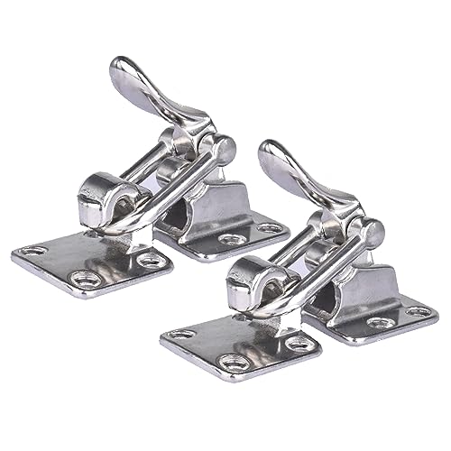 NovelBee 2pcs Stainless Steel Hold Down 90 Degree Clamp Locking Cam Latches,Anti-Rattle Latch Hasp for Boat Marine RV Caravan