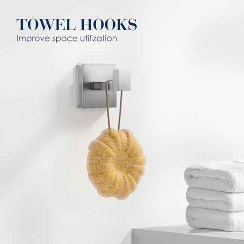 10-Pieces Bathroom Accessories, SUS304 Brushed Bathroom Accessory Set, Nickel Towel Racks for Bathrooml, Stainless Steel, Wall Mounted Towel Rack&Toilet Paper Holder&Towel Ring and Towel Hook
