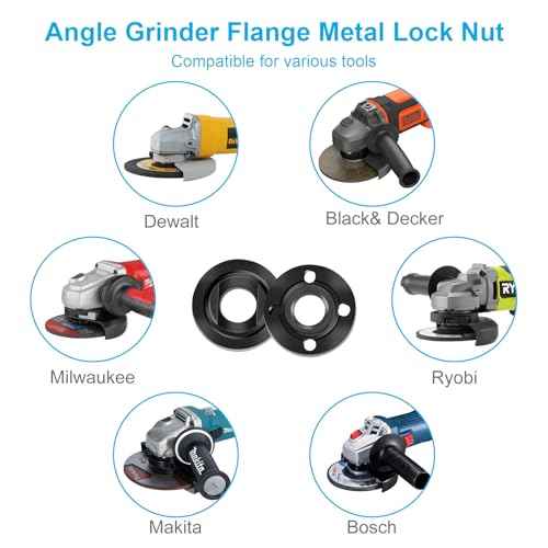 7PCS Angle Grinder Nut Angle Grinder Flange Wrench Kit, 5/8-11 Flange Metal Lock Nut, Compatible with DeWalt, Milwaukee, Makita, Metabo, Bosch, Ryobi, Black & Decker 4.5" 5" Grinder Parts
