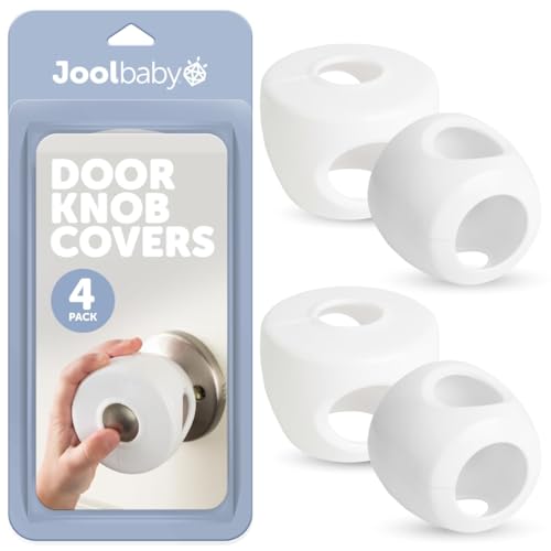 Jool Baby Door Knob Child Safety Covers (4 Pack) Prevent Kids from Opening Doors ? Easy to Install