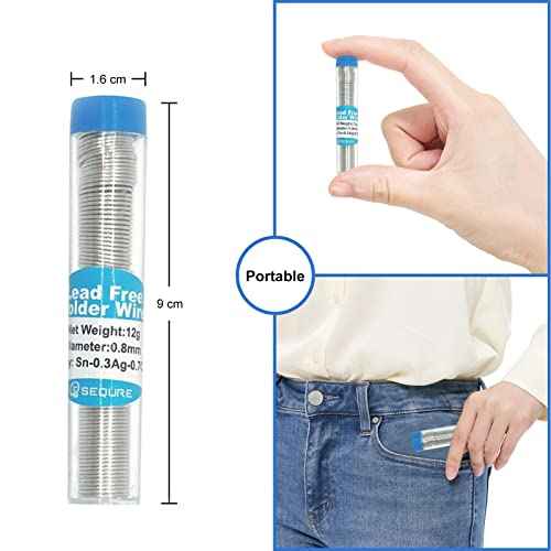 Rosin Core Solder, Lead-Free Solder Flux Wire, Diameter 0.8mm, 20g Portable Tin Solder for Electrical Soldering, Circuit boards, DIY, Welding Work - 2PCS