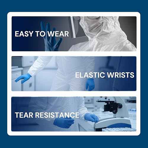 Hazmat Suit Disposable Full Body Hazmat Suit PPE with Protective Face Shield, Face Mask, Nitrile Gloves and Shoe Covers