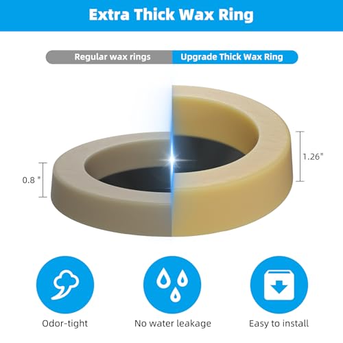 Hibbent 2 Pack Thick Wax Rings for Toilet - Fits 3-Inch & 4-Inch Waste Lines