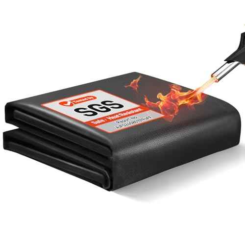 Welding Blanket Fireproof, 4x6ft Silicone Coated Fiberglass Fireproof Blanket with Brass Grommets, Welding Curtain for Industrial Welding Cutting, Multi-use Welding Mat for Smoker, Grill