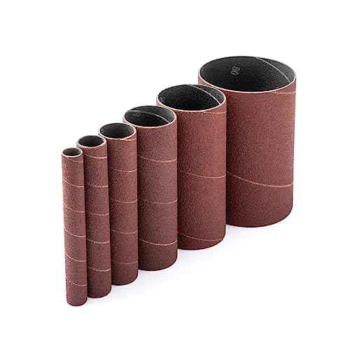 POWERTEC 11204 4.5" Sanding Sleeves for Spindle Sander | 80 Grit | Aluminum Oxide Sandpaper Sanding Sleeves 4-1/2¡± Long in 6 Diameters 1/2¡±, 3/4¡±, 1¡±, 1-1/2¡±, 2¡± and 3¡± ? 6 Pk