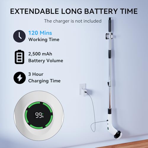 Swyprrix Cordless Electric Bathroom Cleaning Brush White & Black SD-CTB01