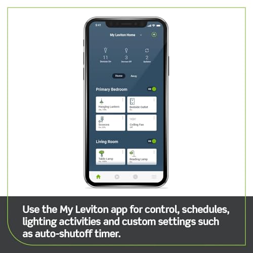 Leviton Decora Smart Wi-Fi Outlet 15A, 2nd Gen, White, Outlet Control