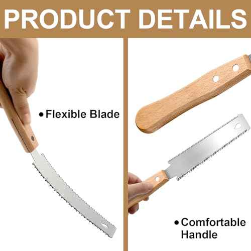 Gisafai 2 Pcs 6 Inch Japanese Hand Saw Small Woodworking Flush Cut Flexible Double Edge Tpi 17/14 Pull Woodworking Saw for Craft Mini Wood Handle Garden Trim for Hardwoods Softwoods DIY