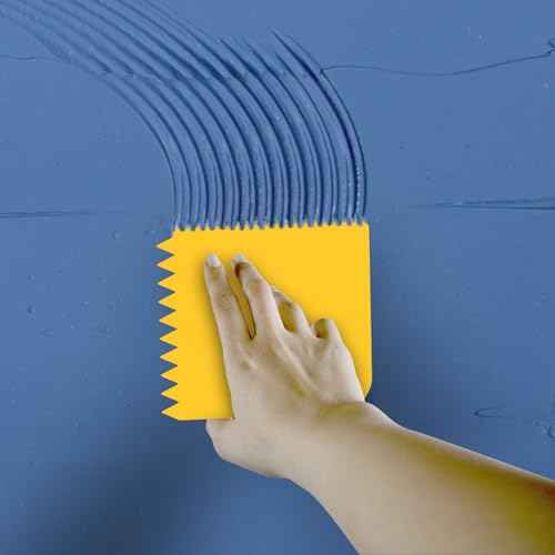 5Pcs Adhesive Spreader Plastic Trowel Notched Glue Spreader 1/4" 15/32" Tooth Hardwood Flooring Spreader Plastic Notch Trowel, 5" x 5"