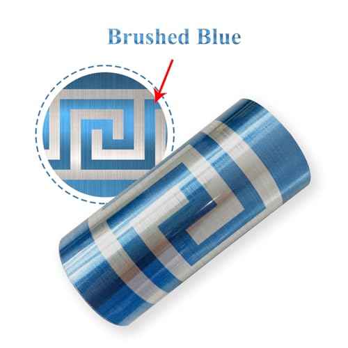 funlife Greece Pattern Peel and Stick Wall Border Stickers, Self Adhesive Skirting Wall Waist Line Decal for Bathroom Wall Vanity Mirror, 78.74"X3.93" Brushed Blue 1 Roll