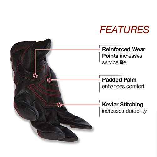 Lincoln Electric Full Grain Leather Welding / Work Gloves | Padded Palm| XL | K2977-XL, White/Black