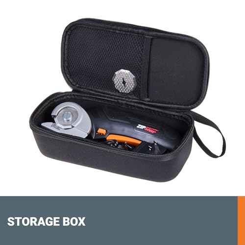 Worx Zipsnip Cordless Electric Scissors, Rechargeable Cardboard Box Cutter, 4V Powerful Fabric Scissors with 2 Safety Blades & Storage Bag WX082L.2