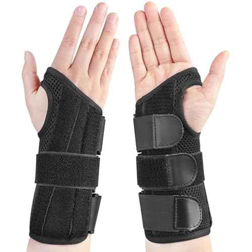 Big Mango Wrist Brace for Carpal Tunnel, Adjustable Night Sleep Wrist Support Brace for Men Women, Wrist Splint for Pain Relief, Tendinitis, Arthritis, Sprain,Injuries, Fits Right Hand, Black
