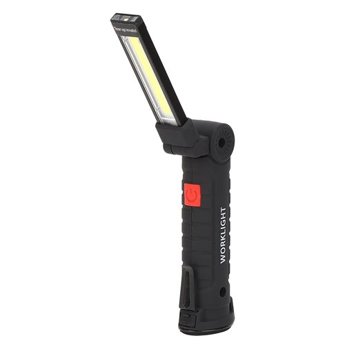 Portable LED Flashlight Torch, 5 Lighting Modes Handheld Work Light with Magnet, USB Rechargeable, 800mAh Battery for Camping, Maintenance, Emergency