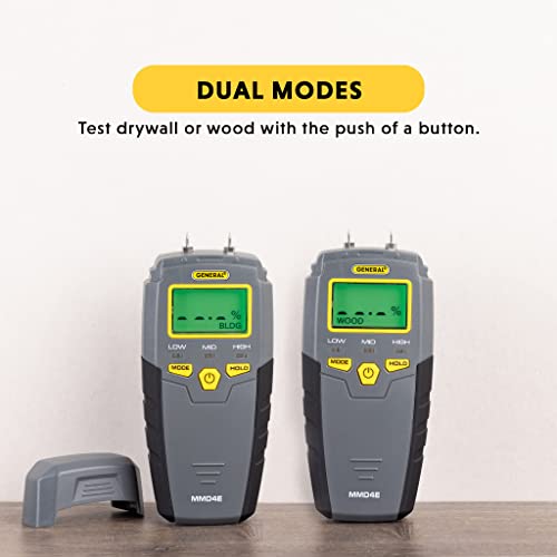 General Tools Moisture Meter Pin Type for Wood & Walls - Water Leak Detection