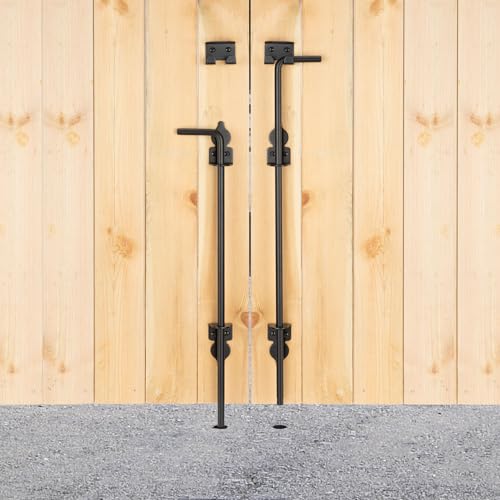 18 Inch Heavy-Duty Black Cane Bolt Drop Rod for Gates, 1 Pack - EVCUHASL