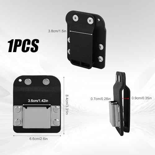 Drill Holder Clip for Tool Belt, Quick Grab or Hang Tape Measure Belt Clip Fits Up to 2" Tool Tape Measure Holder for Impact Driver Nailer Cordless Drills High-Altitude Work (Black)