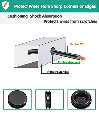 Gysxrda B Rubber Grommet Kit 200 Pack - 7 Sizes Automotive & Home Use