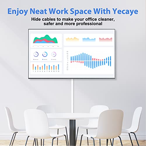 Yecaye Cord Hider 113in White Cable Raceways for Wall & Desk Management
