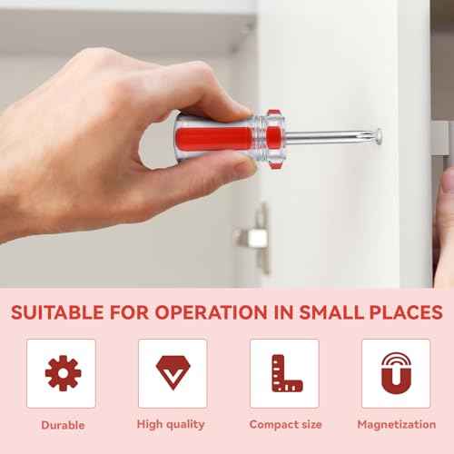 4 Pcs Short Phillips-Head Screwdrivers Stubby Phillips Screwdriver Mini Screwdriver Set with Magnetic Tip Pocket Screwdriver for DIY Repairing