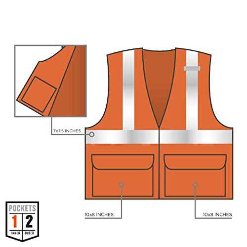 Ergodyne GloWear 8220Z High Visibility Reflective Safety Vest, ANSI Rated, Zipper Closure