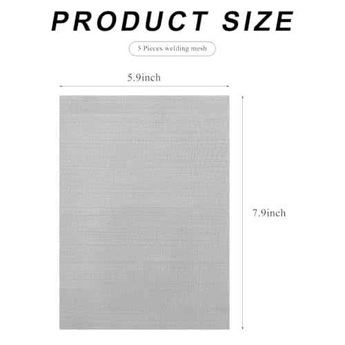 5 PCS Plastic Welding Mesh, 5.9 x 7.9 inch Reinforcing Stainless Steel Woven Wire Mesh, Car Bumper Repair Wire Cloth Welding Kit for Window Screen Fireplace Nets