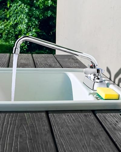 IVIGA Chrome 12" Swivel Spout Commercial Bar Sink Faucet Brass Utility Sink Tap