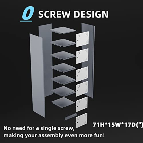 Yizosh 6-Door Metal Locker Storage Cabinet - Tall Steel Lockers for School, Gym, Office, Home, Garage - Gray White