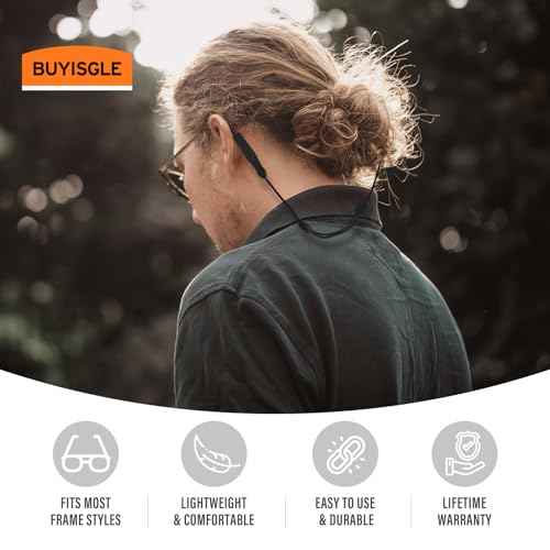 Eye Glasses Holder Strap - Adjustable Sunglasses Straps Cords for Men Women - Eyeglass Holders Around Neck - Eyewear String Lanyard Retainer -2PCS£¨14in Black