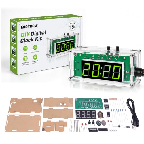 MiOYOOW 4-Digit Multifunctional DIY Digital Clock Kit - Soldering Practice & STEM Project