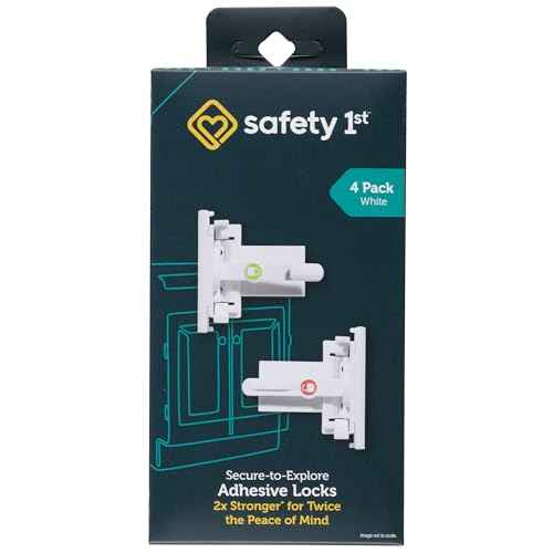 Safety 1st - Secure-to-Explore Adhesive Cabinet Locks Baby Proofing, Child Locks for Cabinets and Drawers (4 Locks), White