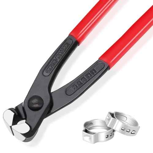 Ear Clamp Pliers 9 Inch Hose Clamp Crimping Tool Carbon Steel Pinch Clamp Pliers Install Remove Clamp Nail Puller Tool for repairing pipes, fuel lines