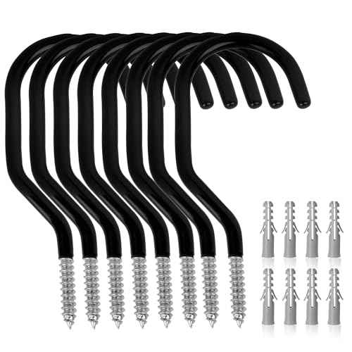 8-Pack Heavy Duty Bike Hook, Loading Capacity 100 LBS, 6 inch, Bike Hooks for Garage Wall and Garage Ceiling