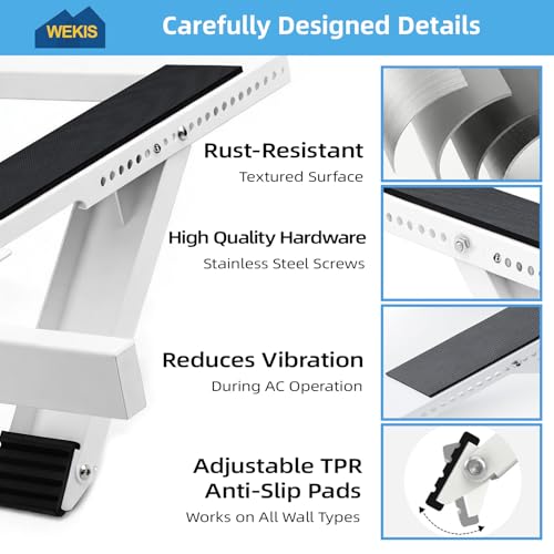 WEKIS White No-Drill Window AC Support Bracket Supports Up to 300LBS