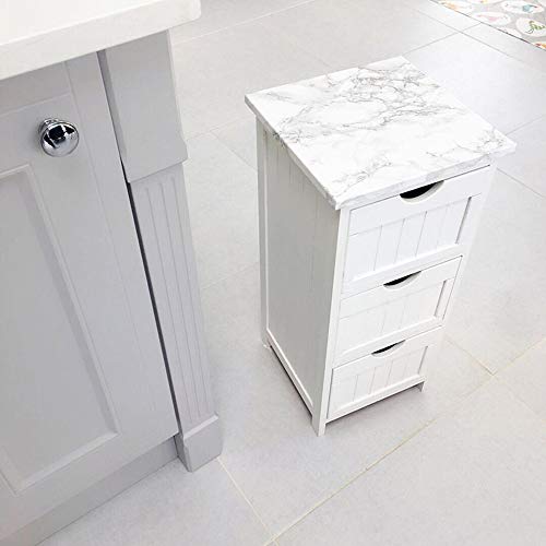 PracticalWs White & Gray Glossy Marble Contact Paper 11.8" x 78.7" Peel and Stick