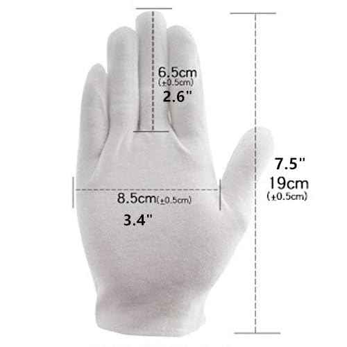 S&DIAN 8 Pairs White Cotton Gloves 7.5" Medium Size, film, coins, CD/DVD, Handling Gloves