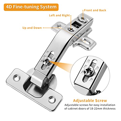 Chibery 2 Pack 135° Full Overlay Lazy Susan Hinge for Corner Kitchen Cabinets