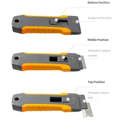 Razor Blade Scraper Tool with 15pcs Extra Blades, Cleaning Razor Scraper for Glass, Glass Top Stove Scraper for Oven Door, Cooktop Scraper, Glass Scraper Cleaning Paint from Glass (Gray)