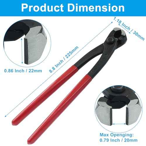 9 Inch Ear Clamp Pliers, Carbon Steel Crimper Tool, Hose Clamp Crimping Tool Nail Puller Pliers for Pipe Hose Clamps, Repairing Pipes, Fuel Lines