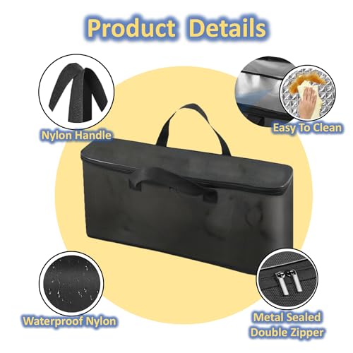 Portable Toaster Carrying Case, Waterproof Heat-Resistant 2-Slice Slim Toaster Bag with Aluminum Lining