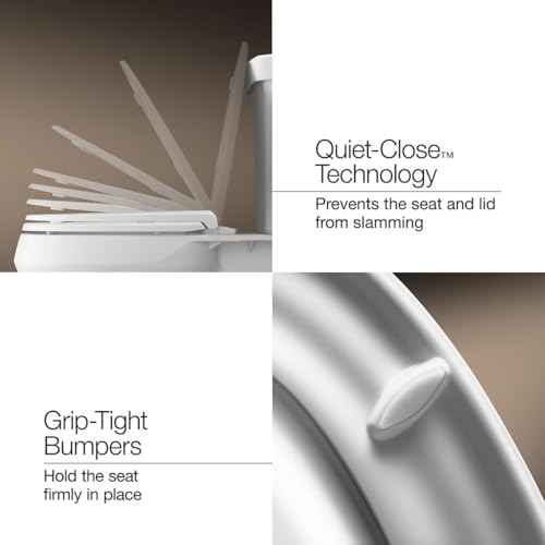 KOHLER 4636-RL-0 Cachet ReadyLatch Elongated Toilet Seat Slow Close, Soft Close Toilet Seat Quiet Lid, Contoured Grip-Tight Bumpers Installation Hardware, Apartment Essentials, White