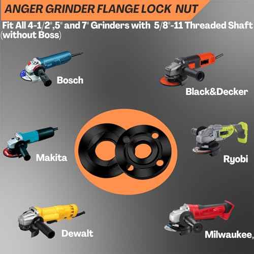 7PCS Angle Grinder Nut & Wrench Kit ? 5/8-11 Thread Compatible with Dewalt, Milwaukee, Makita, Ryobi & Bosch 4.5"/5"/7" Grinders ? Nut Removal & Wheel/Disc Replacement Tool