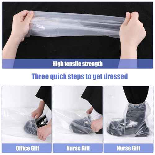 10 Pairs Shoe Covers Boot Covers Plastic Disposable Waterproof Shoe Covers, Shoes Cover for Rain, Rain Boot Shoe Covers, Plastic Boot and Shoe Covers, Non-Slip Outdoor Waterproof Shoe Protectors