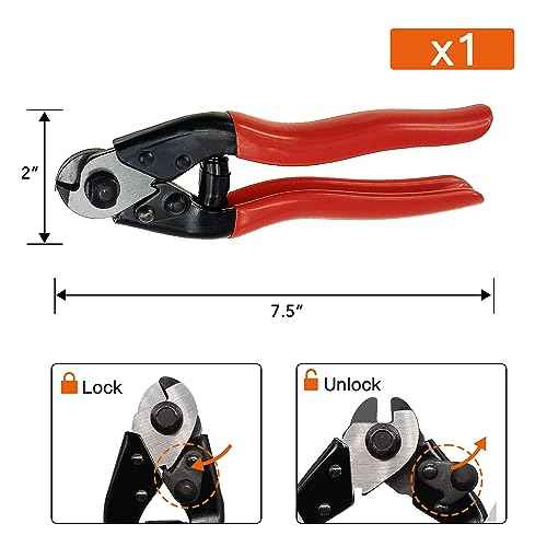 Cable Cutter Wire Cutter Heavy Duty up to 5/32" Stainless Steel Aircraft Wire rope for Decking Railing Fencing Bike Bicycle Brake Cutter DIY projects