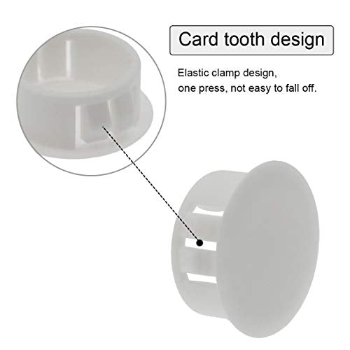 13mm (1/2") White Plastic Hole Plugs Set of 30 - Locking Furniture & Equipment Caps