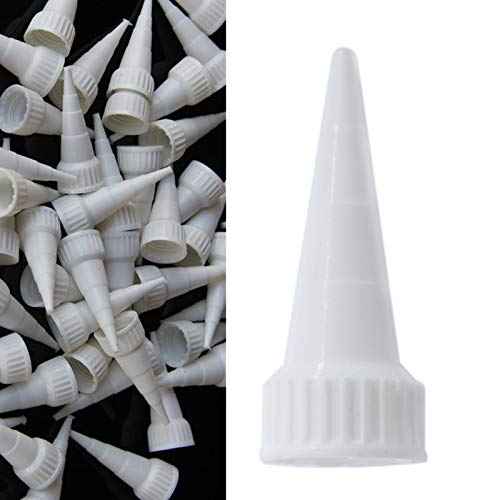 RLECS 20pcs Snip Tip Applicator Adhesive Tube Tips Cap for E6000 Craft Glue 3.7 Ounce Adhesive Tubes, White
