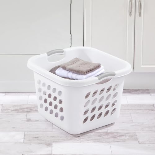PEtbon 1.5 Bushel Square Laundry Basket White with Handles